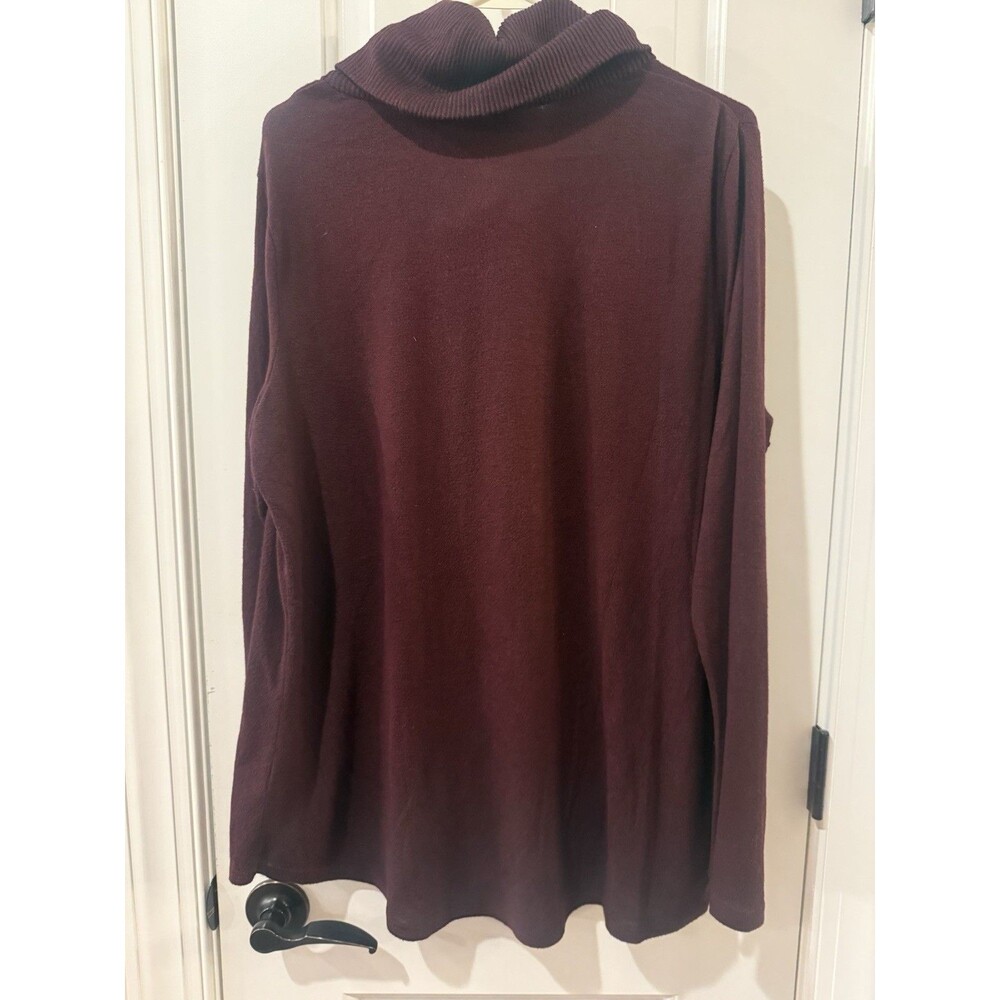 Apt. 9 women's Burgundy Long Sleeve Asymmetrical Light Weight Sweater XL - Picture 5 of 7